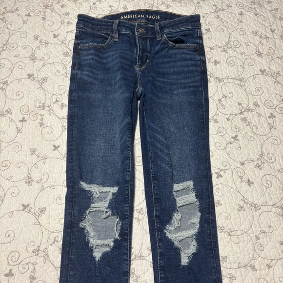American Eagle Outfitters Denim - American Eagle Dark Wash Ripped Skinny Jeans